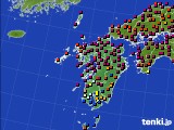 九州地方のアメダス実況(日照時間)(2019年10月16日)