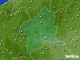 群馬県のアメダス実況(風向・風速)(2019年10月16日)