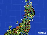2019年10月17日の東北地方のアメダス(日照時間)