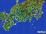 2019年10月17日の東海地方のアメダス(日照時間)