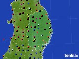 岩手県のアメダス実況(日照時間)(2019年10月17日)