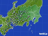 関東・甲信地方のアメダス実況(降水量)(2019年10月18日)