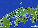 中国地方のアメダス実況(降水量)(2019年10月18日)