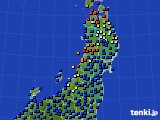 2019年10月18日の東北地方のアメダス(日照時間)