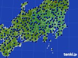 2019年10月18日の関東・甲信地方のアメダス(日照時間)