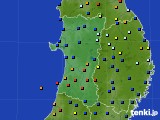 秋田県のアメダス実況(日照時間)(2019年10月18日)