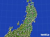 2019年10月18日の東北地方のアメダス(気温)