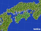 2019年10月18日の四国地方のアメダス(気温)