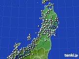 2019年10月19日の東北地方のアメダス(降水量)