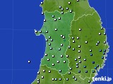 秋田県のアメダス実況(降水量)(2019年10月19日)