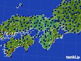 近畿地方のアメダス実況(日照時間)(2019年10月19日)