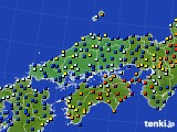 中国地方のアメダス実況(日照時間)(2019年10月20日)