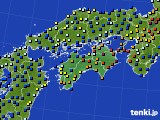 四国地方のアメダス実況(日照時間)(2019年10月20日)