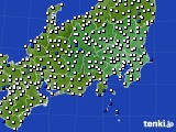 関東・甲信地方のアメダス実況(風向・風速)(2019年10月20日)