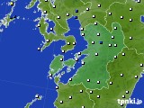 2019年10月20日の熊本県のアメダス(風向・風速)