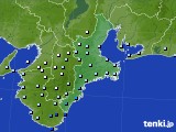 三重県のアメダス実況(降水量)(2019年10月21日)