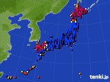 アメダス実況(日照時間)(2019年10月21日)