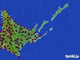 道東のアメダス実況(日照時間)(2019年10月21日)