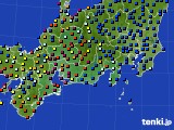 2019年10月22日の東海地方のアメダス(日照時間)