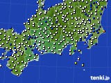 東海地方のアメダス実況(風向・風速)(2019年10月22日)