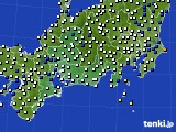 2019年10月22日の東海地方のアメダス(風向・風速)