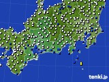 東海地方のアメダス実況(風向・風速)(2019年10月24日)