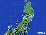 2019年10月25日の東北地方のアメダス(降水量)