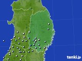 岩手県のアメダス実況(降水量)(2019年10月25日)