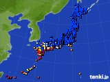 アメダス実況(日照時間)(2019年10月25日)