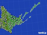 2019年10月25日の道東のアメダス(風向・風速)