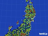 2019年10月27日の東北地方のアメダス(日照時間)