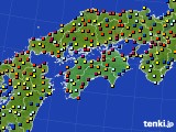 2019年10月27日の四国地方のアメダス(日照時間)