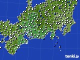 2019年10月27日の東海地方のアメダス(風向・風速)