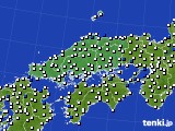 2019年10月27日の中国地方のアメダス(風向・風速)