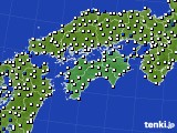 四国地方のアメダス実況(風向・風速)(2019年10月27日)