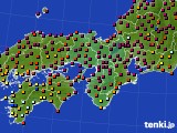 2019年10月28日の近畿地方のアメダス(日照時間)