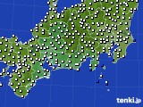 2019年10月28日の東海地方のアメダス(風向・風速)