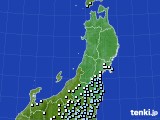 2019年10月29日の東北地方のアメダス(降水量)