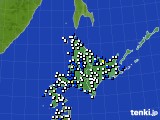 北海道地方のアメダス実況(風向・風速)(2019年10月29日)
