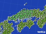 中国地方のアメダス実況(風向・風速)(2019年10月29日)