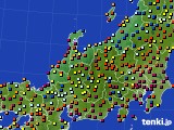 2019年10月30日の北陸地方のアメダス(日照時間)