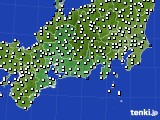 2019年10月31日の東海地方のアメダス(風向・風速)