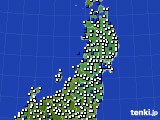 東北地方のアメダス実況(風向・風速)(2019年11月08日)