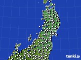 2019年11月11日の東北地方のアメダス(風向・風速)