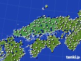 2019年11月11日の中国地方のアメダス(風向・風速)