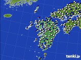 2019年11月11日の九州地方のアメダス(風向・風速)