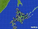 北海道地方のアメダス実況(風向・風速)(2019年11月14日)