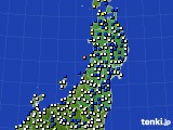 2019年11月14日の東北地方のアメダス(風向・風速)
