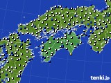 四国地方のアメダス実況(風向・風速)(2019年11月14日)