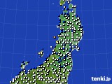 東北地方のアメダス実況(風向・風速)(2019年11月15日)